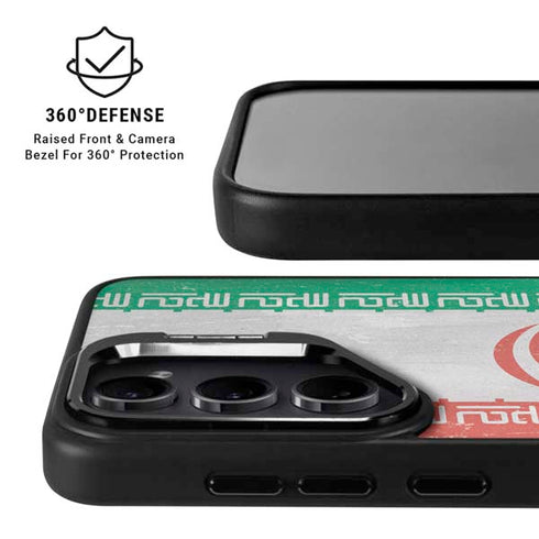 Iran Flag Distressed Galaxy S25 Kickstand Case